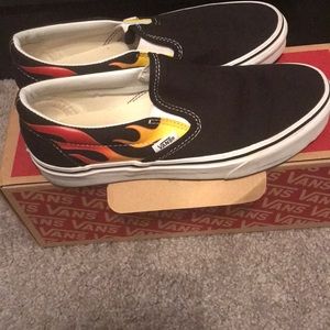 Flame slip on vans